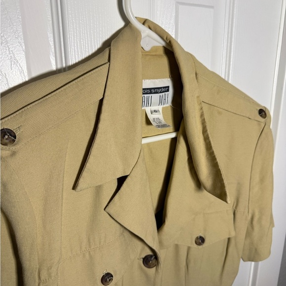 90s Lois Snyder Dani Max Button Front Utility Dress – Khaki, Sz 6 - Picture 4 of 4